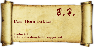 Bas Henrietta névjegykártya